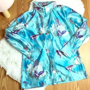 Stunning 70’s Lanvin Floral Button Up S/M